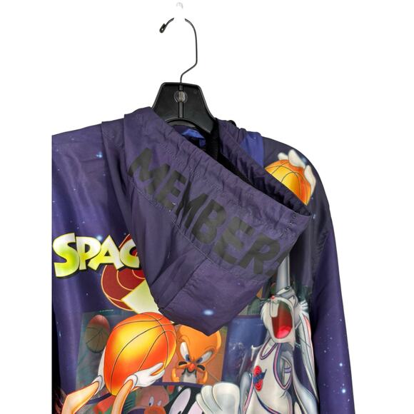 Members Only Space Jam Tune Squad Bugs Bunny Hooded Windbreaker Jacket Large - Picture 8 of 13